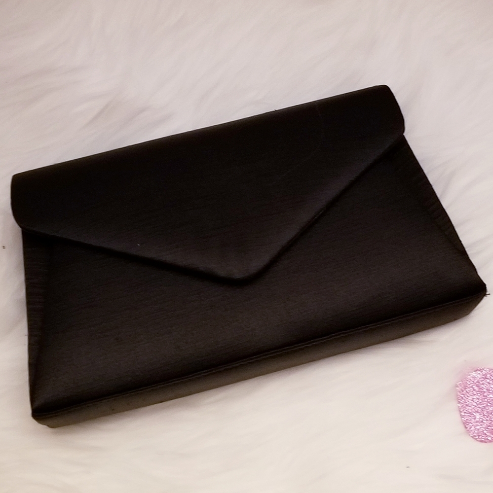 Vintage Valerie Steven's Black Satin Clutch